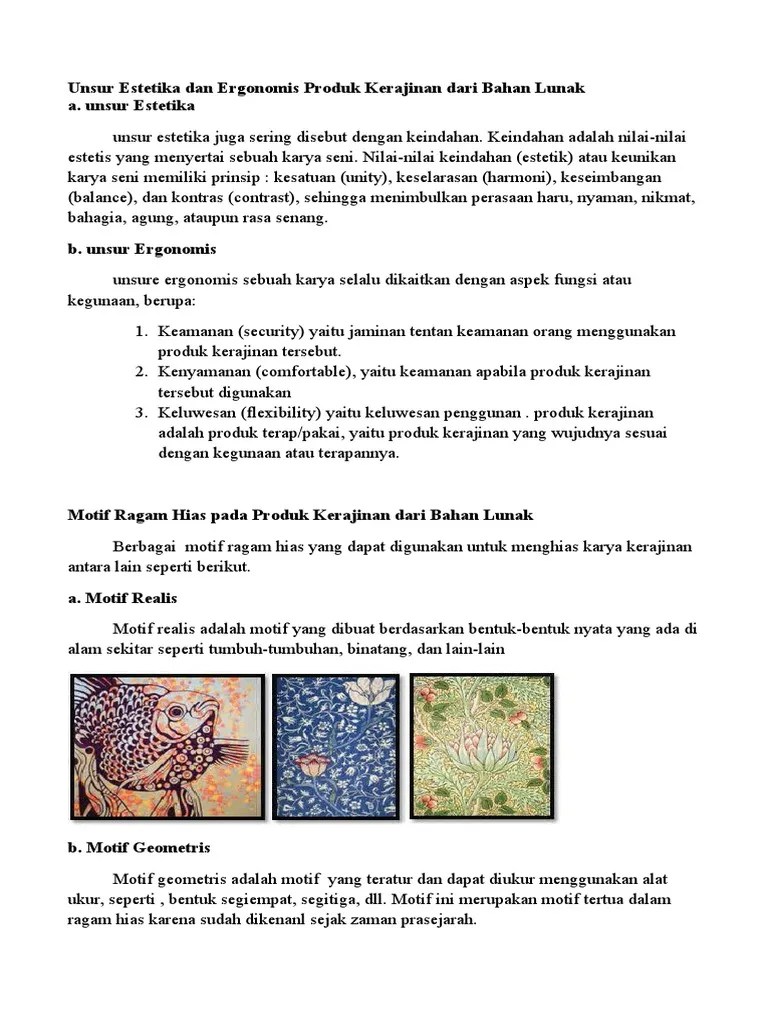 Arti Dari Kata Estetika Pada Karya Kerajinan Adalah