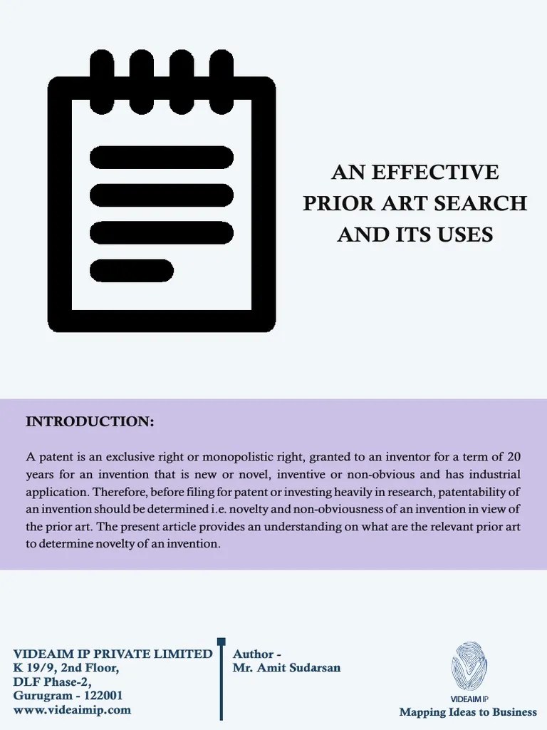 Effective Prior Art Search PDF Prior Art Novelty (Patent)