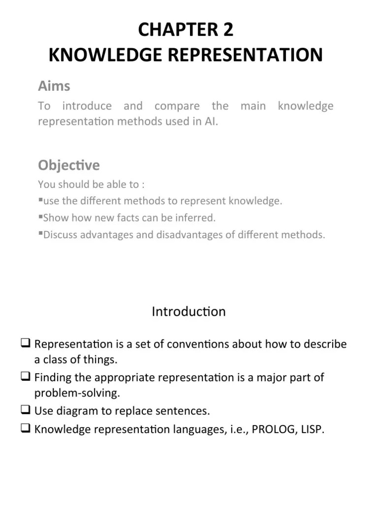 Knowledge Representation To Introduce and Compare The Main Knowledge