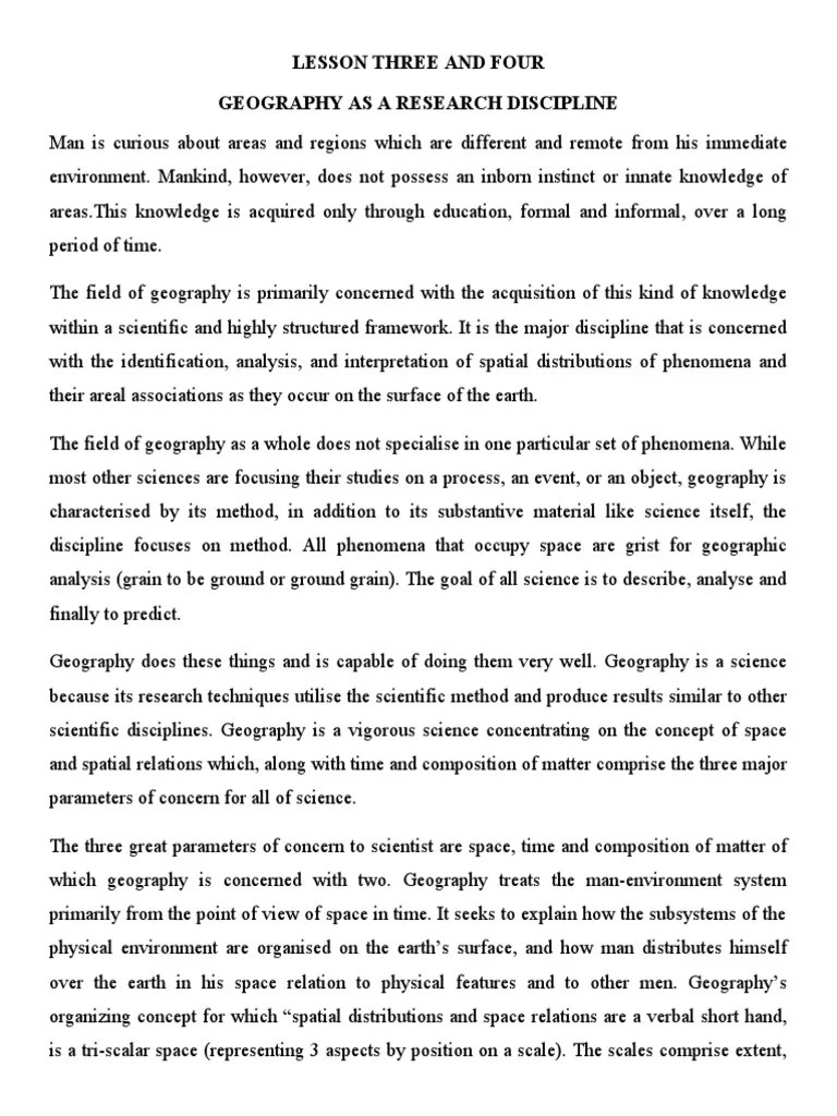 Geo 314 LESSON 3 and 4 PDF Hypothesis Geography