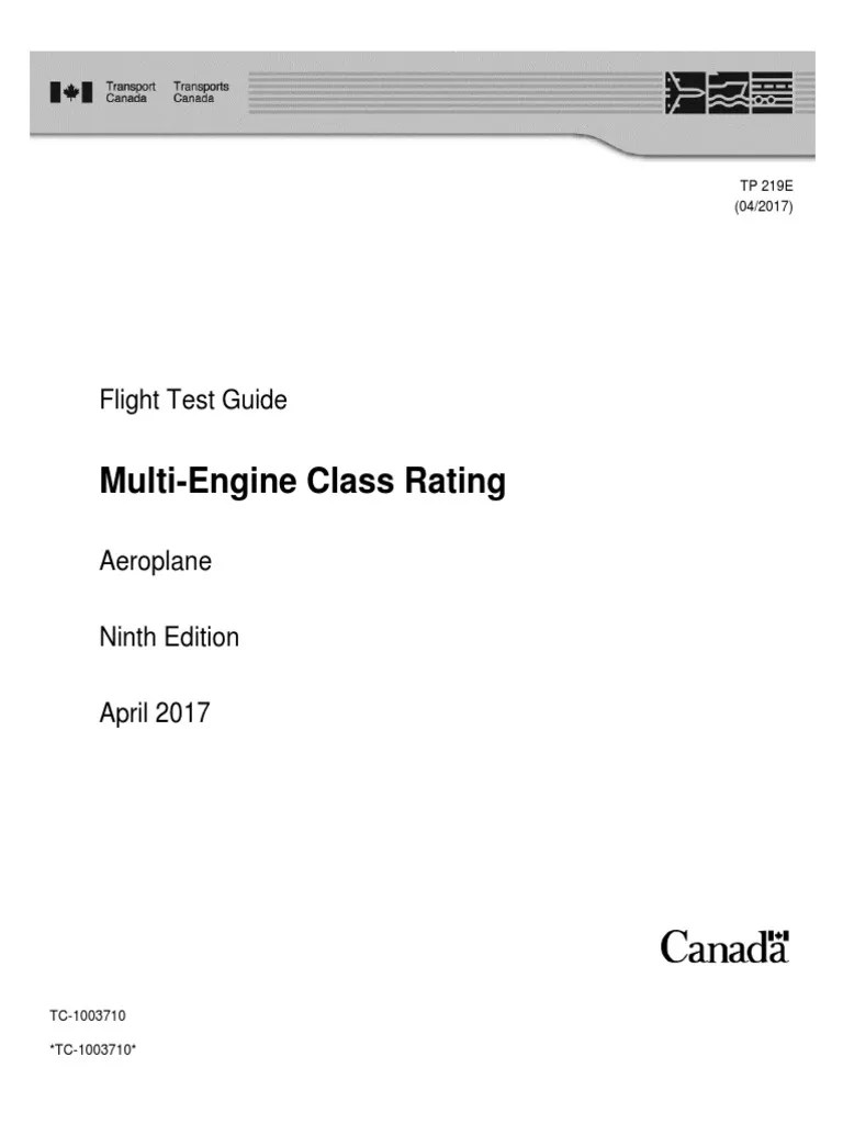 MultiEngine Class Rating Flight Test Guide PDF Flight Test