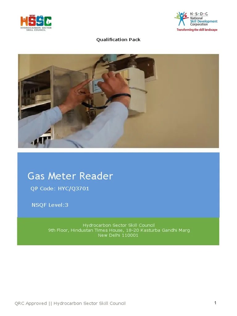 Gas Meter Reader QP Code HYC/Q3701 NSQF Level3 PDF Fire Safety