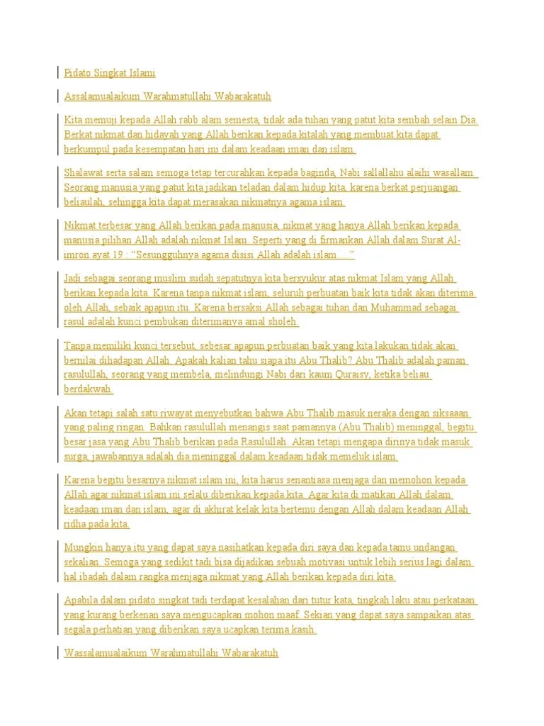 Pidato Singkat Islami | PDF