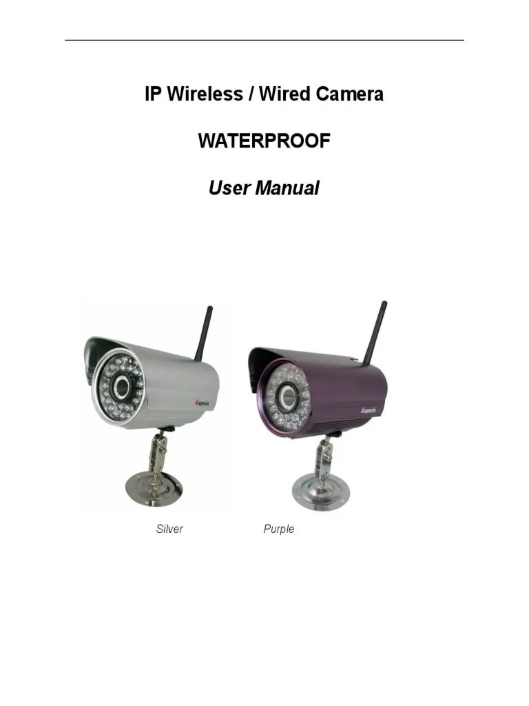 IP Wireless / Wired Camera Waterproof: User Manual | PDF | Ip Address