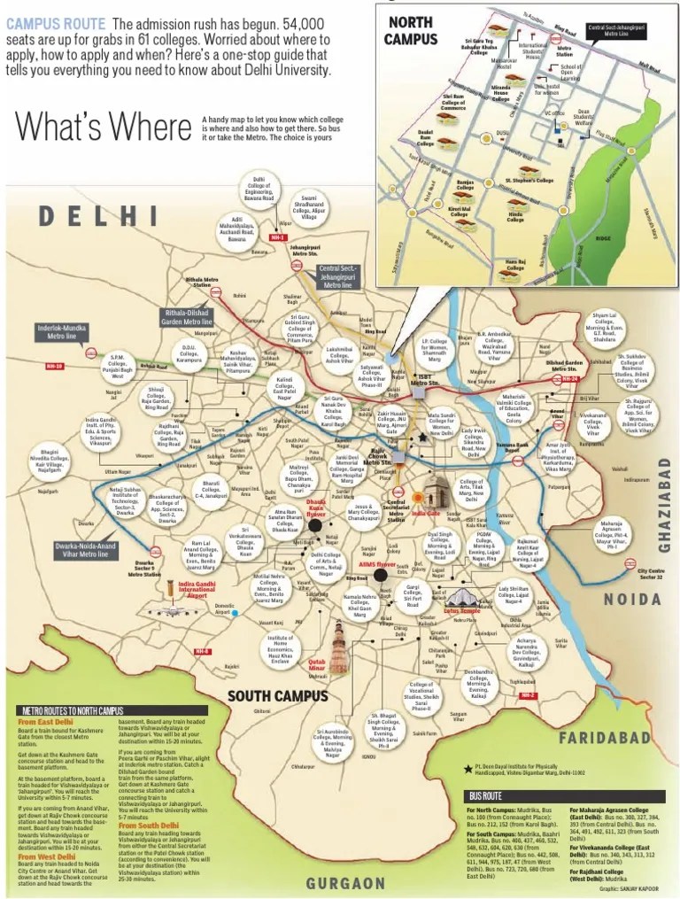 Delhi University North Campus Map Delhi Route Map | Pdf | Indian Religions | South Asia