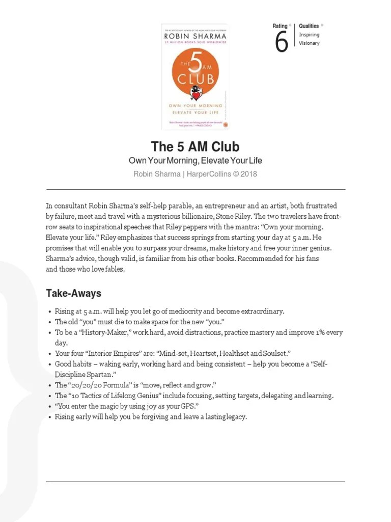 5am Club Worksheets - Studying Worksheets