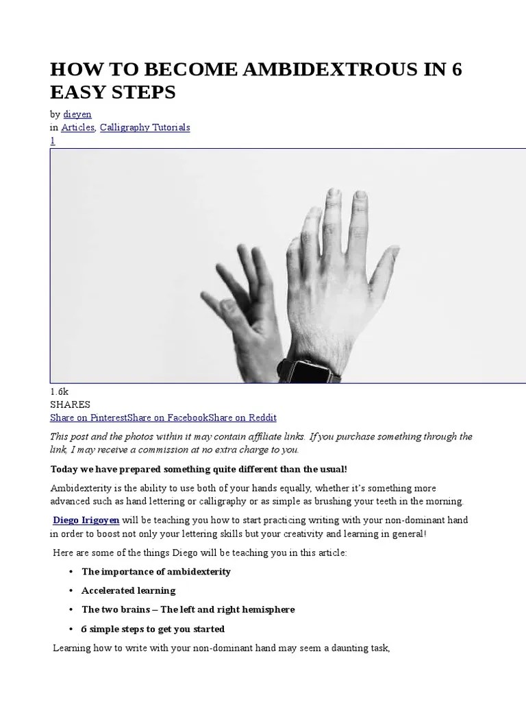 How To Ambidextrous in 6 Easy Steps PDF Awareness Handedness