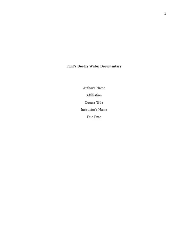 Flint's Deadly Water Documentary Revised PDF