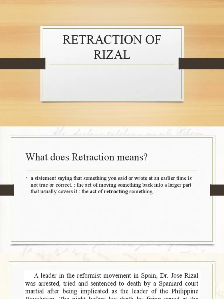 RETRACTIONOFRIZAL