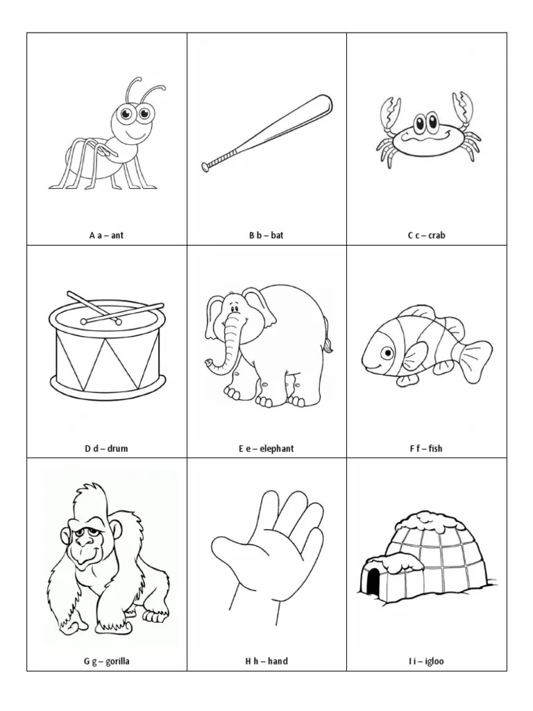 Jolly Phonics 26 Black & White Printable Images