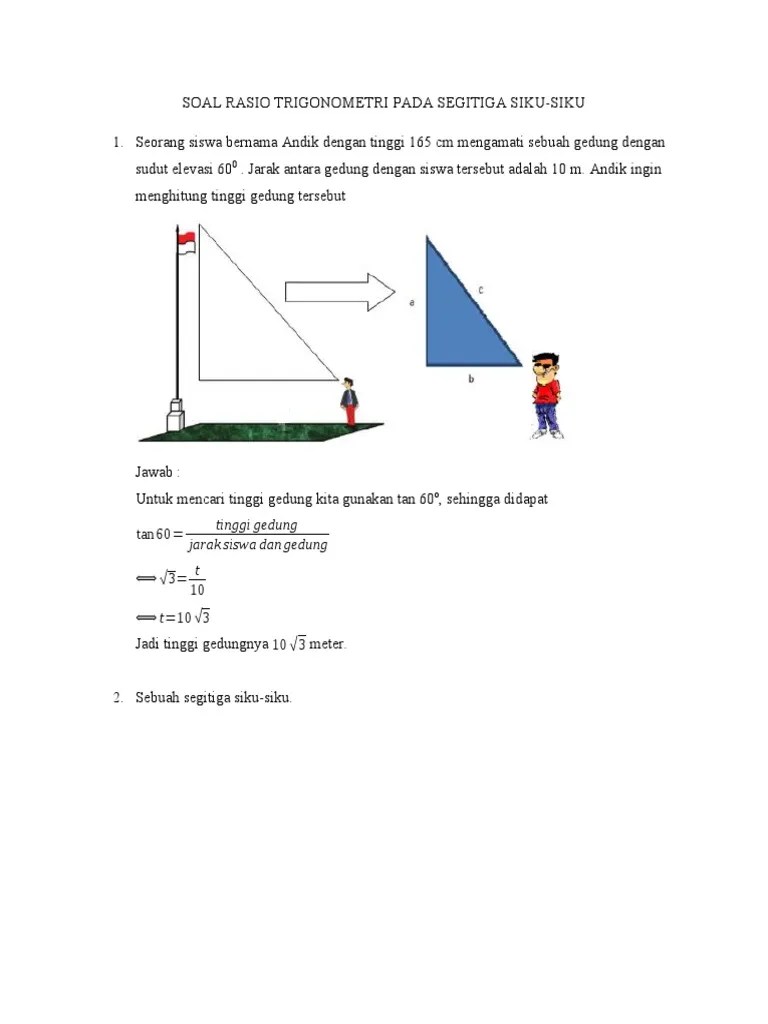 Soal Rasio Trigonometri Pada Segitiga Siku-Siku | PDF