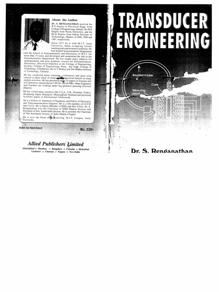 Transducer Engineering DR S Renganathan PDF PDF