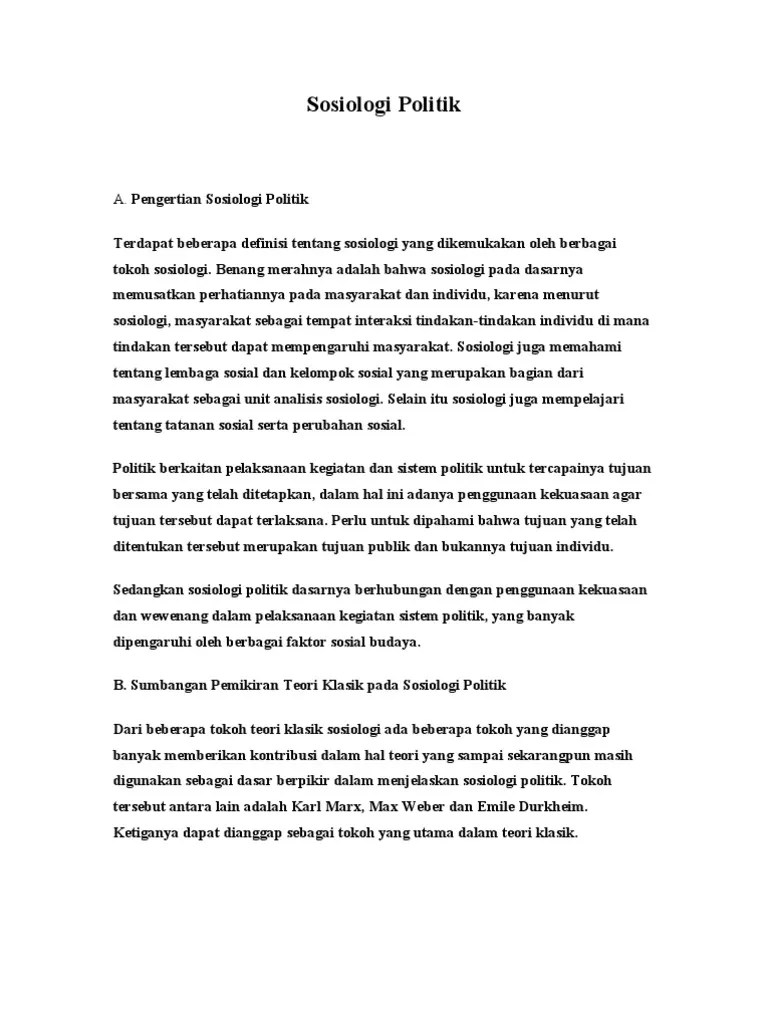 Sosiologi Politik | PDF