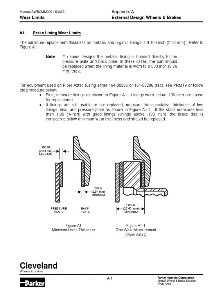 Brake Disc and Lining Minimum Thickness Requirements and Measurement