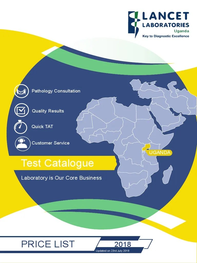 Lancet Price List 2018 PDF PDF Pathology Blood Plasma
