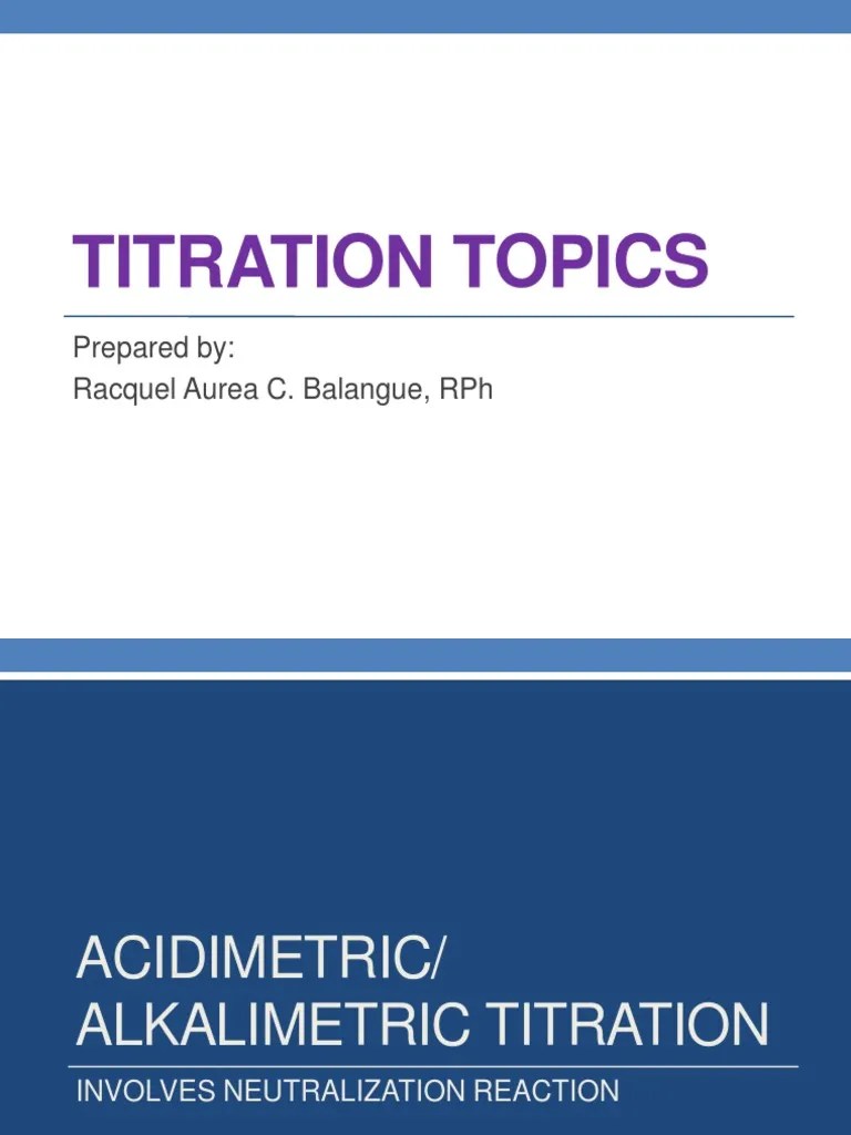 Types of Titrimetric Analysis PDF Titration Chemistry