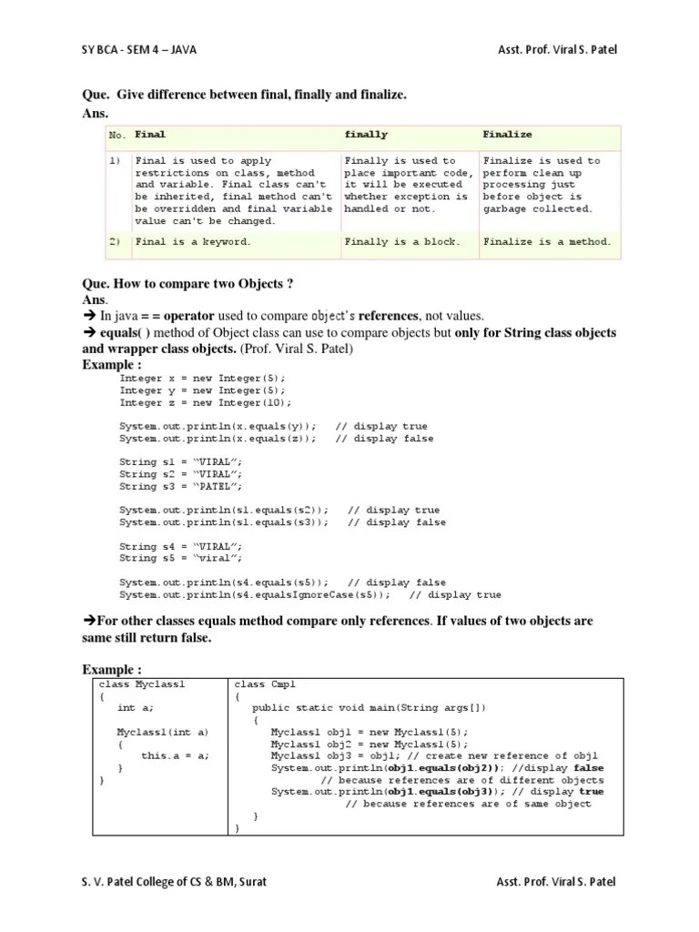 Que. Give Difference Between Final, Finally and Finalize. Ans PDF