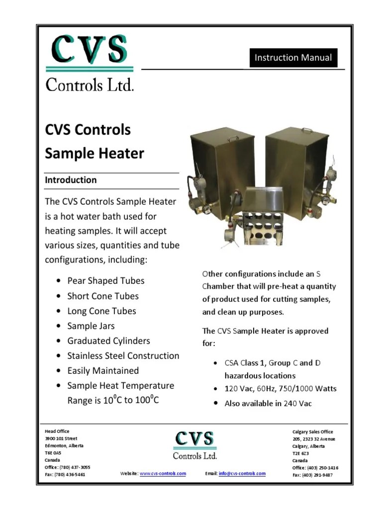 CVS Controls Sample Heater July 09 PDF Electric Heating Switch