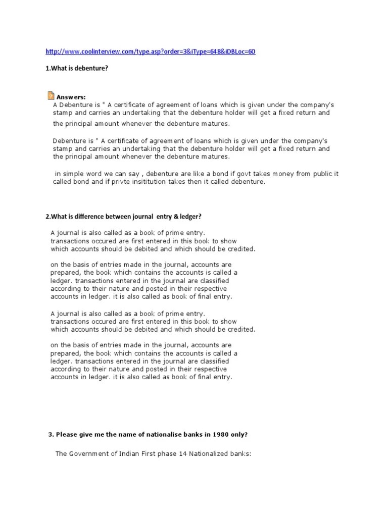 1.what Is Debenture? Answers PDF Accounting Fair Value