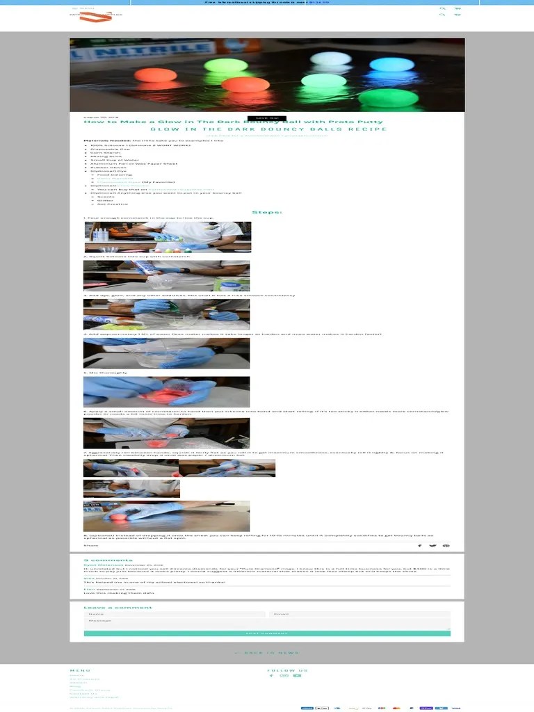 How To Make A Glow in The Dark Bouncy Ball With Proto Putty Patrick Adair Supplies PDF