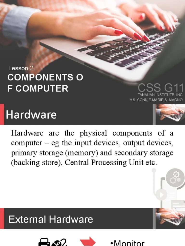 Lesson 1 Components of Computer PDF Random Access Memory Computer Hardware