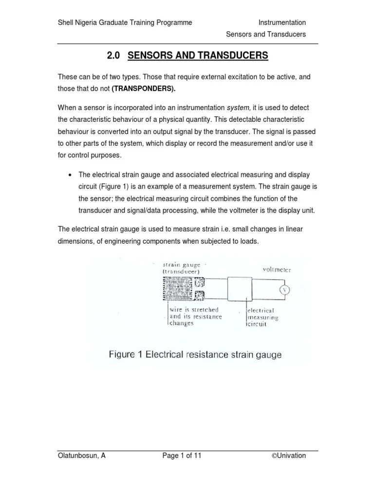 02Sensors and Transducers PDF Sensor Instrumentation