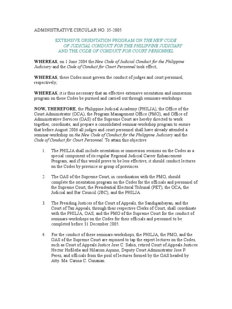 New Judicial Code of Conduct Judiciaries Judge Free 30day Trial