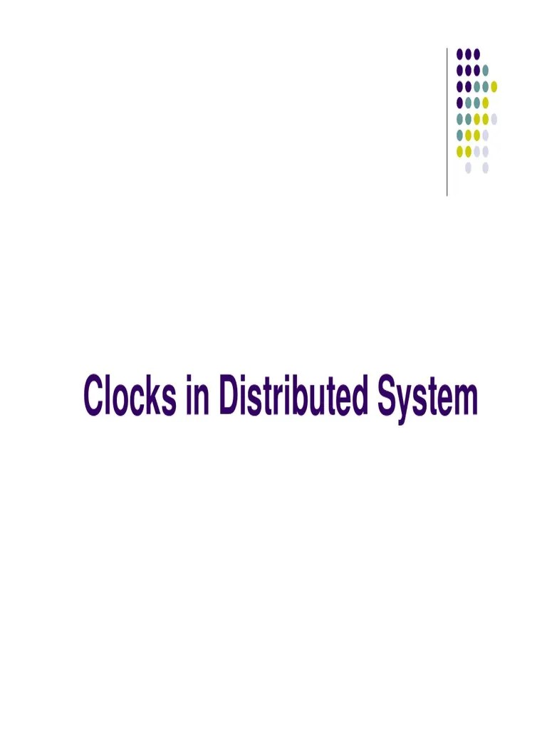 Clocks in Distributed System PDF Time