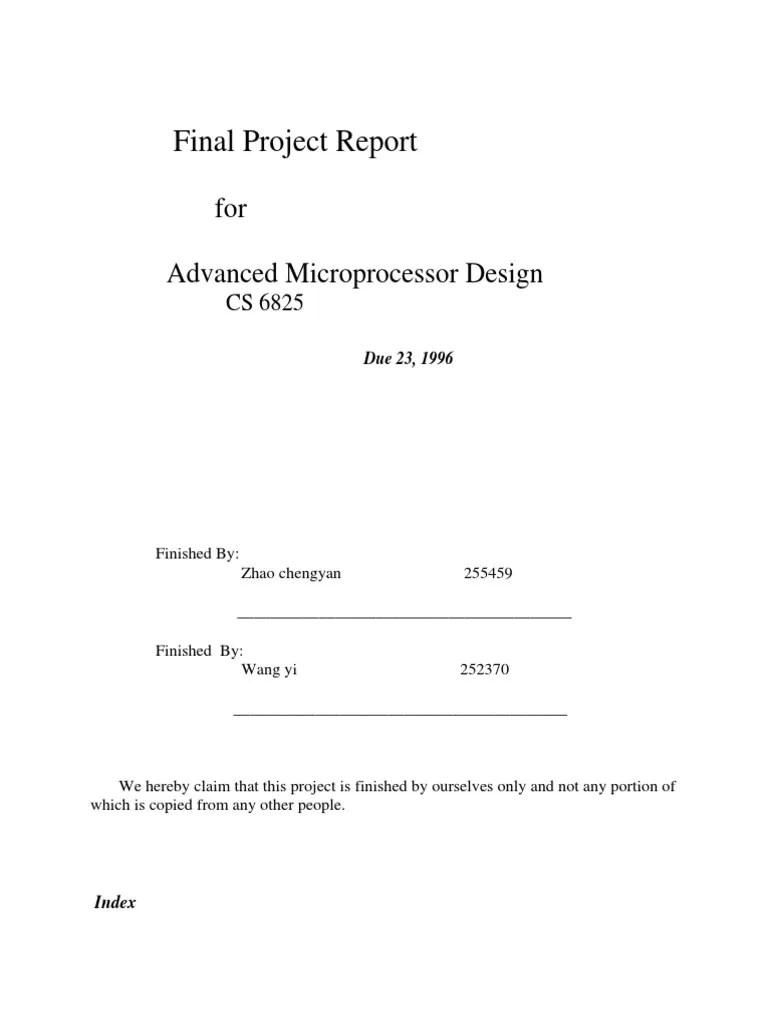 Final Project Report For Advanced Microprocessor Design PDF