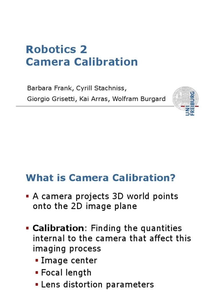 Rob2 10 Camera Calibration PDF Space Mathematical Analysis