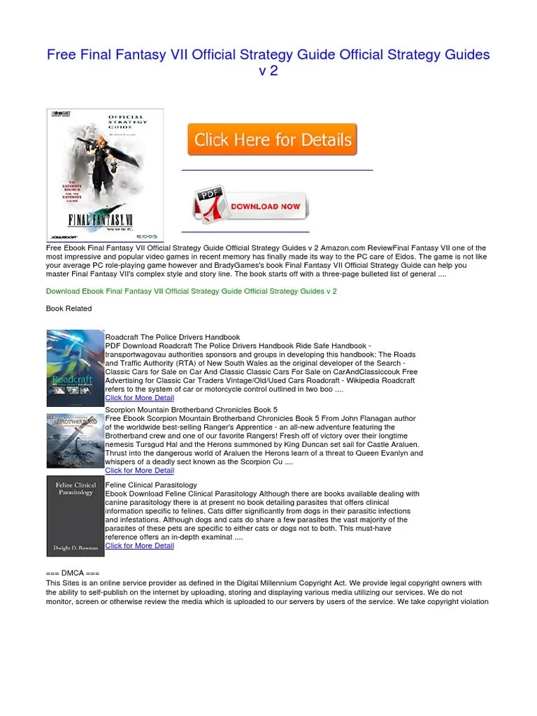 Free Final Fantasy VII Official Strategy Guide Official Strategy Guides