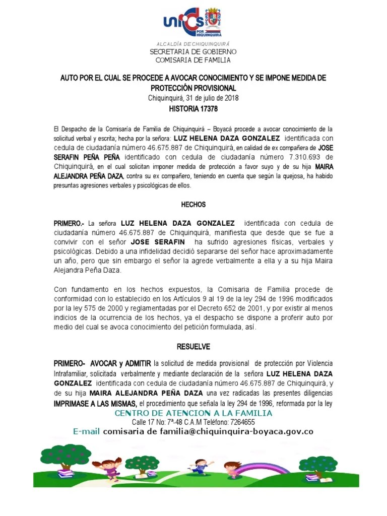 2 Auto Que Avoca Conocimiento y Otros PDF Violencia doméstica