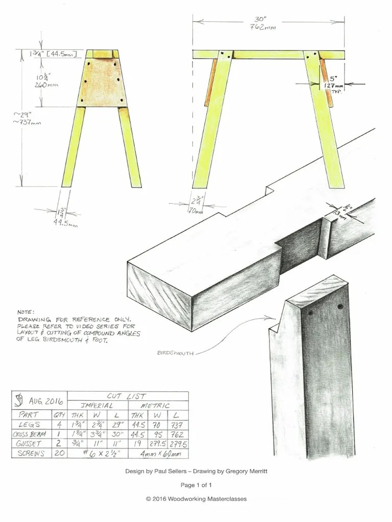 Sawhorse Drawing v2 PDF PDF