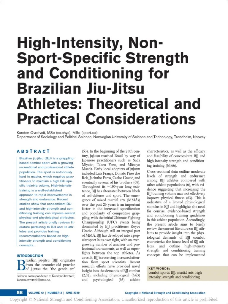 HighIntensity, NonSportSpecific Strength and Conditioning For