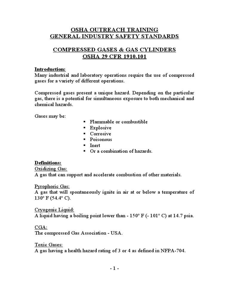 Osha Outreach Training General Industry Safety Standards Compressed