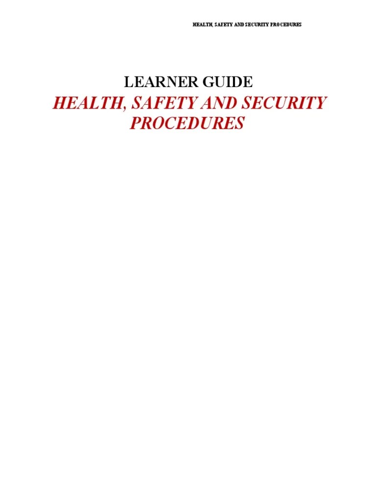 Health Safety and Security Procedures PDF Emergency Occupational