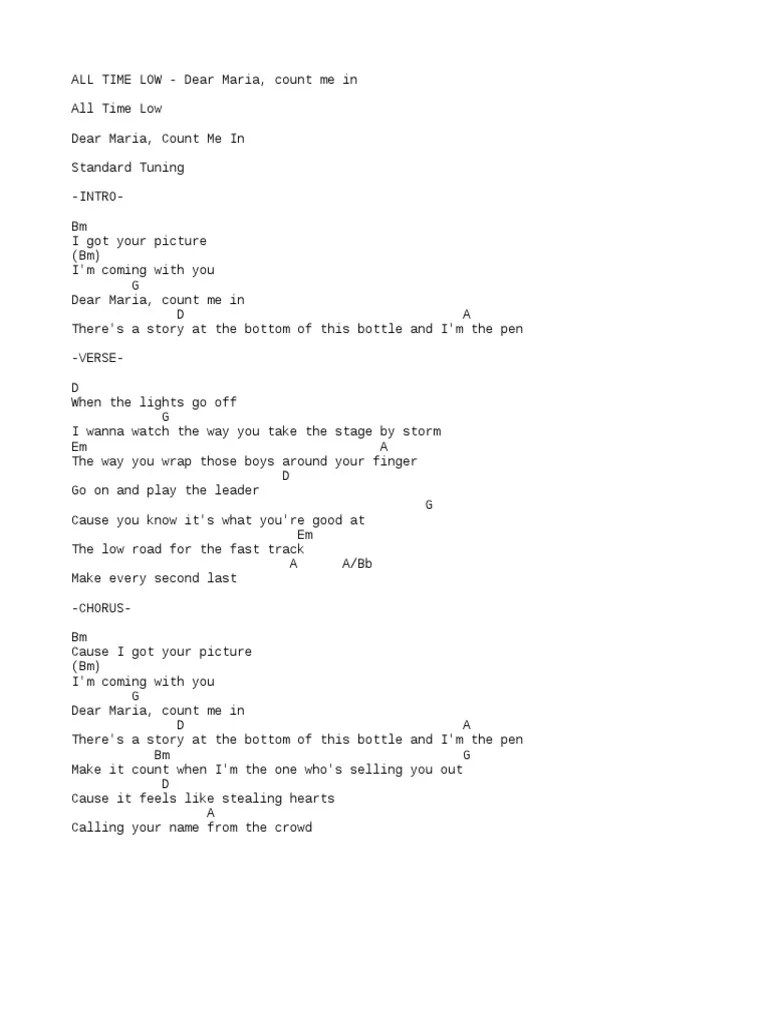 ALL TIME LOW Dear Maria, Count Me in PDF