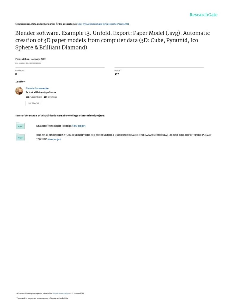Blendersoftware Example13 Unfold
