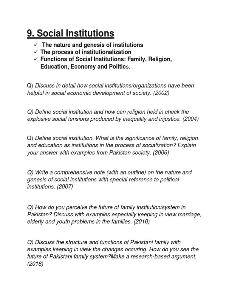 🔥 What are the functions of social institutions. What is social