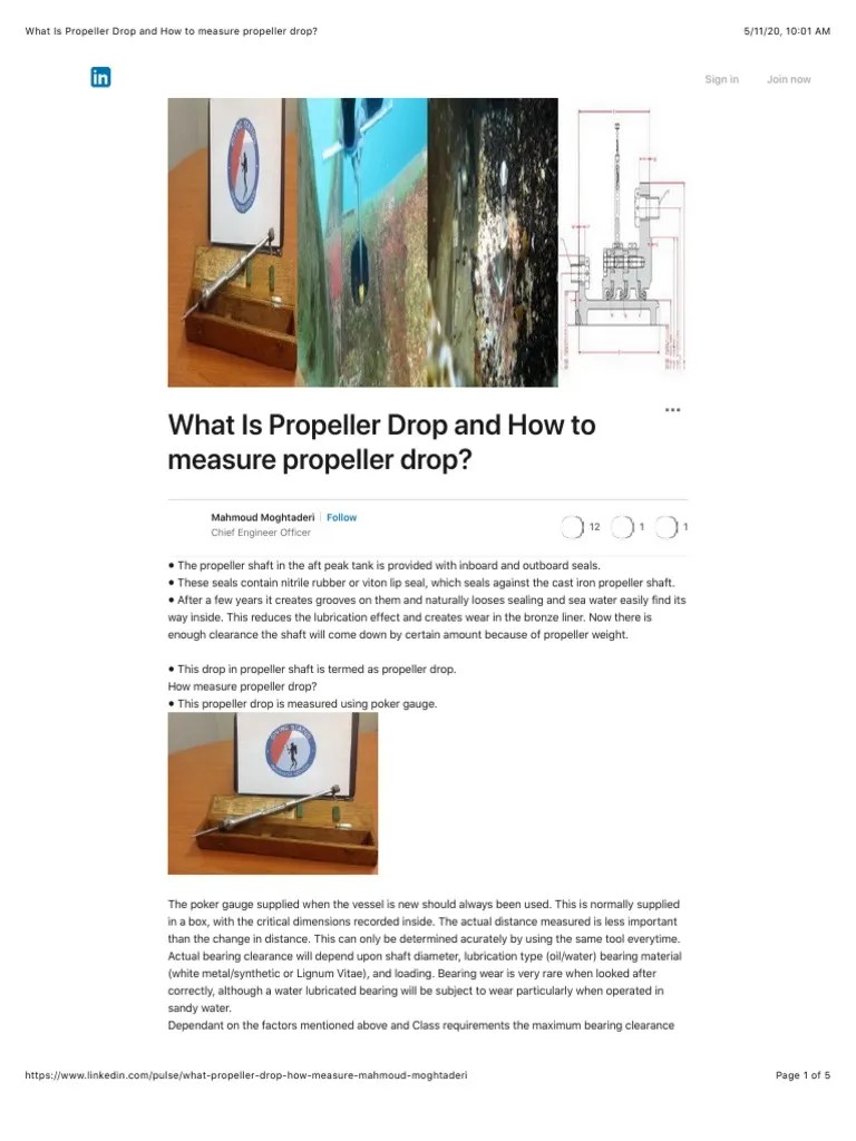 What Is Propeller Drop and How To Measure Propeller Drop? PDF