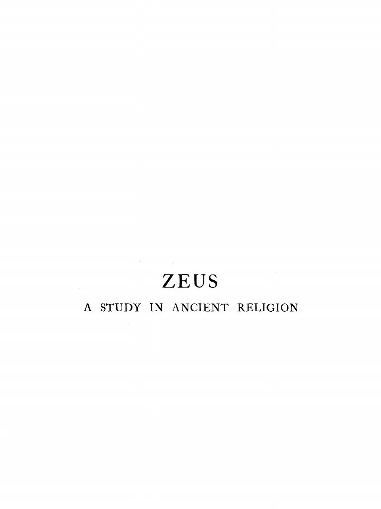 Zeus A Study In Ancient Religion Vol I Cook British Museum