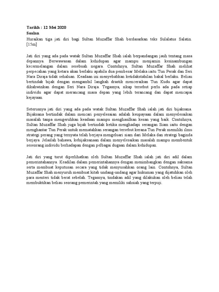 Jati Diri Sultan Muzaffar Shah | PDF