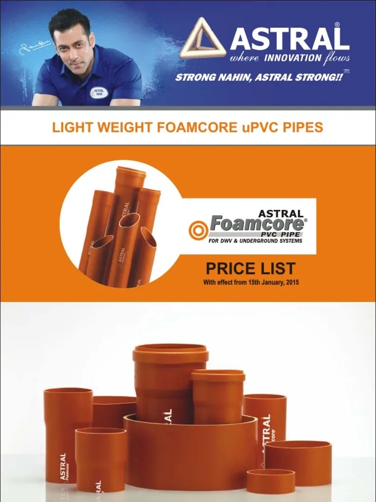 Light Weight Foamcore Upvc Pipes Price List PDF Transport Business