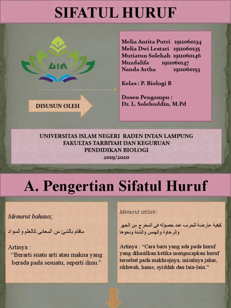 PPT Sifatul Huruf | PDF