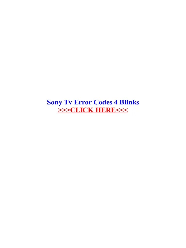 Sony TV Error Codes 4 Blinks Download Free PDF Liquid Crystal