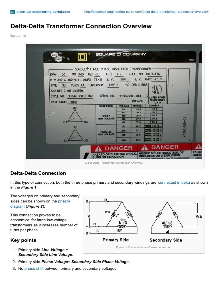 Deltadelta Transformer Connection Overview | PDF | Transformer | Power