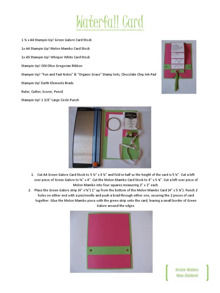 Waterfall Card Instructions Crafts Leisure