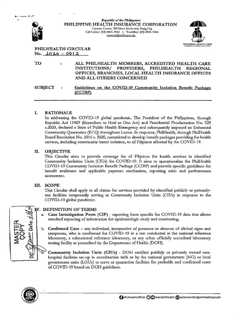 Guidelines on the Implementation of the COVID19 Community Isolation