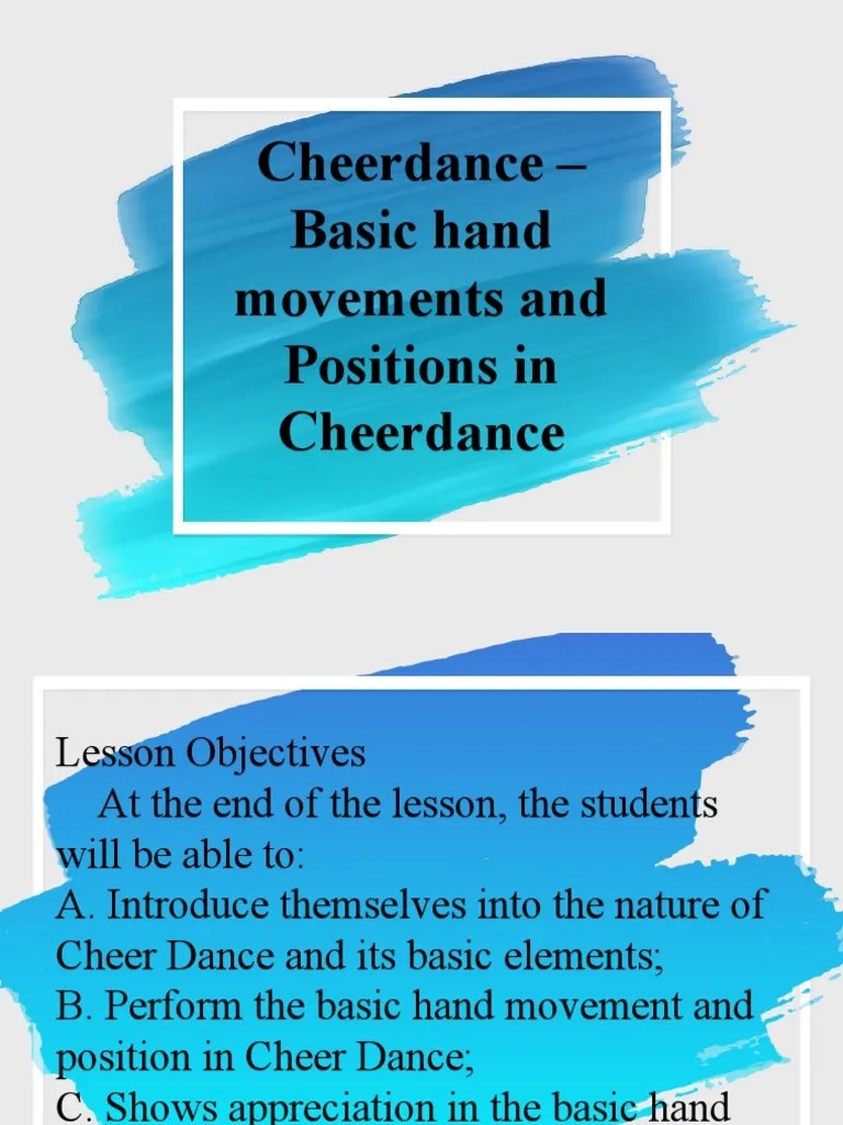 Cheerdance Basic hand movements and Positions in Cheerdance