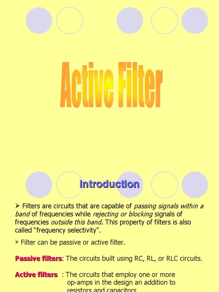Active Filter PDF Electronic Filter Low Pass Filter